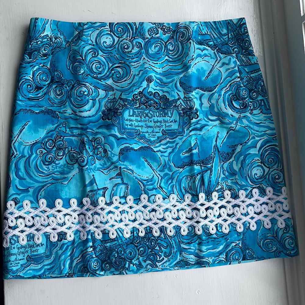 RARE Lilly Pulitzer Original Dark’N Stormy skirt size 6